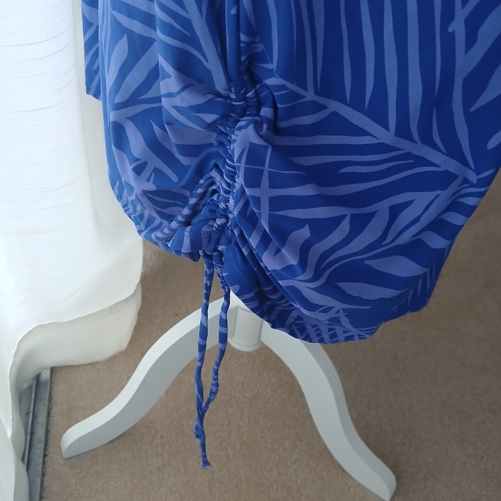 SONNET SHORES Blue Palm Tankini Top Adjustabke Straps sz 24W.  NWT.   FL - Picture 2 of 7